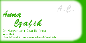 anna czafik business card